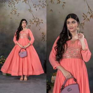 Holiday Special <b>Ladies</b> Wear A-Line Straight Cut Border Long Length Bright Color Fashionable Kurti With Available Size& Color - Product Image 6