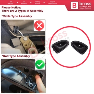 BDP1528 Inner <b>Door</b> <b>Handle</b> Right Left Black Rod Type for Clio 2 Scenic Megane 1 Trafic Master 2 Mascott Logan 1 Movano Vivaro A I - Product Image 5