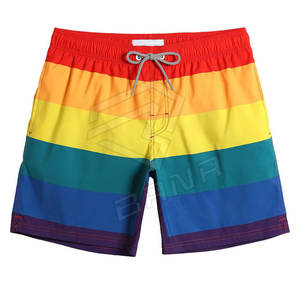 Pantalones cortos de baño de playa para hombre baratos al por mayor pantalones cortos de gimnasio lisos de secado rápido de talla grande pantalones cortos de baño de fitness con bolsillos para hombre - Product Image 1