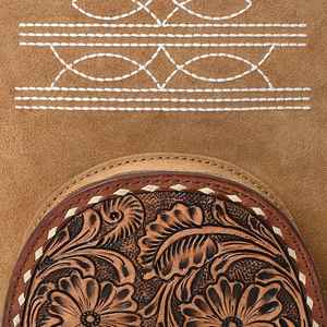 Mochila occidental de cuero de gamuza, mochila hecha a medida, mochila de viaje para mujer, mochila con bolsillo tallado a mano - Product Image 5