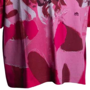 T-shirt graphique Mean Girls pour hommes et femmes, rose vif, motif abstrait de visage, design oversize, en coton, tendance - Product Image 5