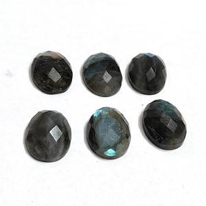 Alta calidad 22.97cts 20x15mm tablero de ajedrez ovalado Rosecut labradorita azul verde espectrolita fabricación de joyas Rosecut suelto verde - Product Image 6