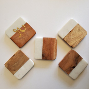 Dessous de verre en marbre et bois personnalisés, sous-verre pour tasses à thé direct d'usine, ensemble carré rond pour sous-verre pour boissons - Product Image 5