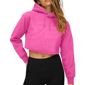 Sudadera con Capucha Corta para Mujer, Diseño Personalizado, Estilo Urbano Invernal, Color Sólido, Algodón Cómodo, para Uso en Exteriores - Product Image 2