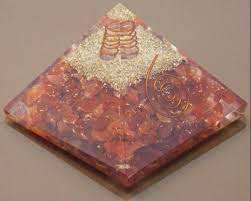 High Quality Red Carnelian Agate Gemstone Handmade Feng Shui Style <b>Orgone</b> Pyramid for Love Healing Semi-Precious Stone Craft - Product Image 2