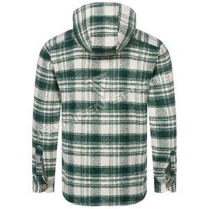 Camisas de franela a cuadros con doble bolsillo para hombre de gran tamaño personalizadas de algodón de poliéster pesado de manga larga Premium para hombre - Product Image 3