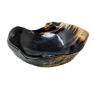 Best Quality Buffalo Horn Bowl For Kitchenware Deep Horn Bowl Handmade With Natural Horn Color Bowl For Sale