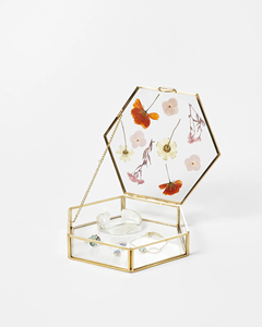 Último diseño personalizado oro y vidrio azul terciopelo tres niveles joyero hogar antiguo almacenamiento titular Mesa - Product Image 5