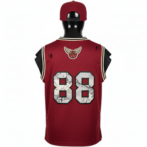 Maillot de basket-ball pour hommes 180 GSM Maille de polyester de haute qualité Évacuation de l'humidité Marron Noir Panneau Logo personnalisé Chemise pour hommes - Product Image 2