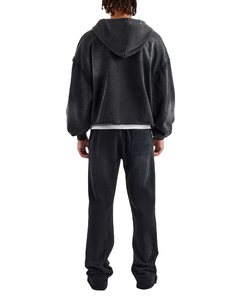 Survêtement évasé délavé à l'acide avec broderie en détresse et logo personnalisé Offre Spéciale de qualité supérieure French Terry pour hommes - Product Image 2