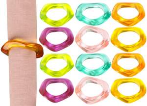 Luxury <b>Resin</b> Classic Napkin <b>Rings</b> Handcrafted Elegant Wedding Party Table Decor Durable Eco-Friendly Customizable Home - Product Image 3