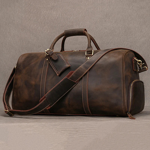 High Quality <b>Mens</b> Sports Gym <b>Leather</b> <b>Duffle</b> <b>Bags</b> Large Capacity <b>Leather</b> Travel <b>Duffle</b> <b>Bag</b> With Shoe Compartment - Product Image 2