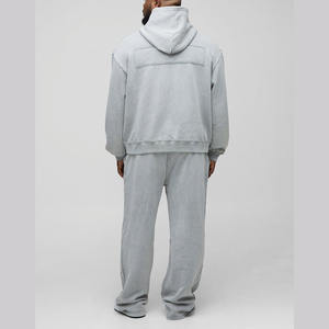 Conjunto de chándal holgado para hombre, sudadera con capucha y pantalones de chándal de gran tamaño en tonos neutros para uso diario, novedad en venta al por mayor - Product Image 3