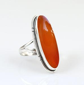 Carnelian Faceted Gemstone Ring 925 Sterling Silver <b>Handmade</b> <b>Jewelry</b> for Women - Product Image 2