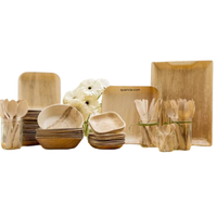 Assiettes carrées jetables en fibre d'arec naturelles de qualité supérieure, robustes, 10"/9"/8"/7"/6"/5"/4", compostables, biodégradables, écologiques, pour fêtes