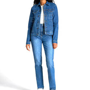 เสื้อแจ็คเก็ตยีนส์ผู้หญิง ผ้าระบายอากาศดี MOQ ต่ำ สีพื้น คุณภาพสูง - Product Image 4