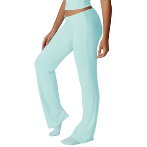 Custom New Hip Lift High Waist Yoga Pants for Women With Pockets Sports Wide-leg Flared Pants Casual Fitness <b>Boot</b>-cut Legging - Product Image 2