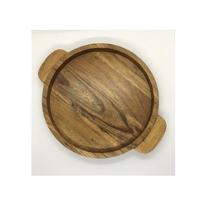 Royal Look Flatware Decorative Wooden Tray Wooden Serving Tray Natural Wooden <b>Tabletop</b> Fast Food Serving Tray With Metal Handle - Product Image 3