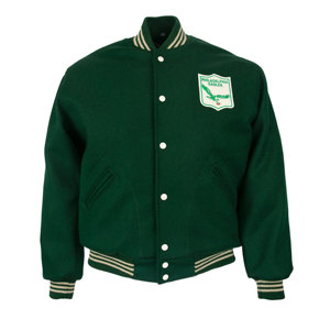 Blouson universitaire matelassé en satin enduit de haute qualité pour homme, en cuir et laine, style baseball, streetwear, avec poches sur le devant, coupe-vent - Product Image 1