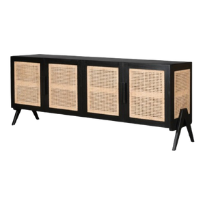 Meuble TV moderne en bois massif fait à la main pour salon ou appartement avec fonctions de rangement réglables - Product Image 1