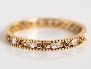 Anillo de Boda de Plata de Ley 925 para Mujer, Ónix Negro, Chapado en Oro, Engaste de Puntas, Tamaño Personalizado, Certificado por Terceros, Único - Product Image 3