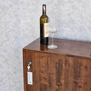 Vitrine à portes coulissantes KTB68177 au design moderne, 120x37x80cm, en bois de caoutchouc - Product Image 4