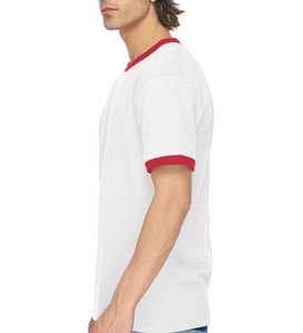 Camiseta Ringer de algodón de manga corta para hombre, camisetas unisex con logotipo personalizado - Product Image 6