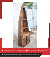 Éléments nautiques élégants d'armoire de bar à vin en forme de bateau en bois récupéré de style antique pour la cuisine de chambre à coucher de meubles de maison nostalgiques