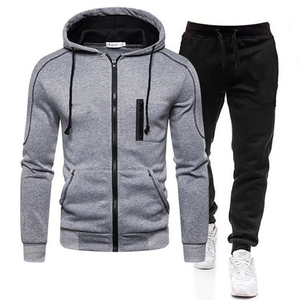 Ensemble deux pièces de haute qualité pour hommes, logo personnalisé, veste polaire technique à capuche, pantalon, survêtement cargo d'hiver avec conception de combinaison de jogging - Product Image 5