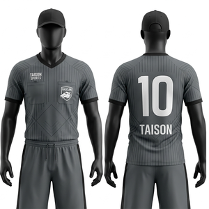 Maillot d'arbitre pour homme, professionnel, polyester et élasthanne, extensible, respirant, design à panneaux marron et noir, logo personnalisé par sublimation - Product Image 5