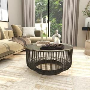 Modern Living Room Coffee <b>Table</b> Eco-Friendly Metal Wire Frame Simple <b>Round</b> Design Home Furniture - Product Image 3