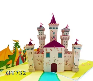 Fairy Tale Castle Up Card Eco-Friendly Best Quality Anniversary Thank Cutting Handmade 3D Pop Up Card Made In Vietnam