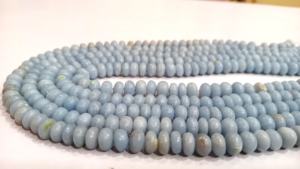 Perles Rondelle d'Angélite Naturelle de 8mm, Pierres Précieuses en Cristal Bleu Lisse pour Bijoux Vendus par Brin de 8 Pouces de Long - Product Image 2