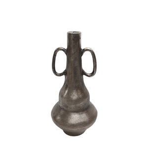 Juego de 2 floreros de aluminio para decoración del hogar con asas maceta de color plata y níquel áspero para decoración de sala de estar - Product Image 2