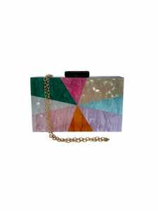SCI mode élégant dame acrylique pochette multicolore résine époxy sac à main tambour forme boîte de mariage Portable - Product Image 3