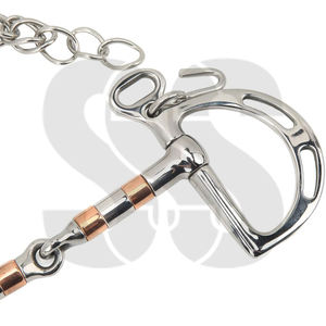 Bridon à double articulation avec anneau en D en acier inoxydable de qualité supérieure, soulagement maximal de la langue, support latéral stable, empêche le refoulement du bit par le cheval - Product Image 5
