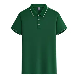 เสื้อโปโล220g แขนสั้น100% โพลีเอสเตอร์ระบายอากาศได้ดีมีขอบสีขาวถักกันยับ - Product Image 3