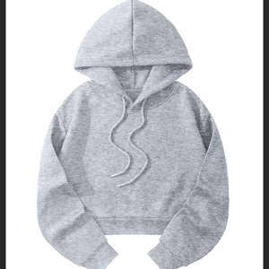 Sudadera con capucha recortada de tendencia de alta calidad, ropa de calle informal, figuras de hombros caídos, sudaderas transpirables ecológicas de punto - Product Image 5