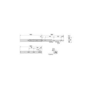 Emuca Full Extension Soft Close cuscinetto a sfera corridore Set 450mm lunghezza 45mm altezza acciaio e zinco placcato - Product Image 5