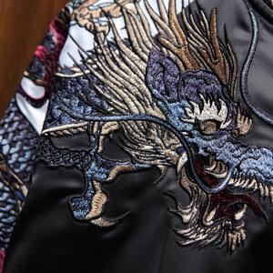 Blouson bomber en toile brodée Phoenix japonais sur mesure, unisexe, patchwork, printemps, fin, hip-hop, souvenir, enduit - Product Image 5