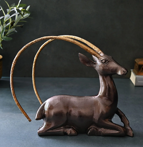 Paire de Cerfs Adorable figurine d'animal en métal pièce maîtresse élégante ornement de table décoratif pour la maison disponible au prix de gros - Product Image 3