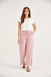 Pantalones de lino y algodón de alta calidad para mujer, holgados, de pierna ancha, de cintura alta, elásticos, Unisex, con Logo impreso, chándal de primavera, tamaño personalizado - Product Image 2