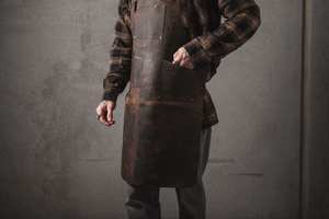 Specializing in the Production of Customized Logo Men's High Quality <b>Leather</b> <b>Apron</b> Hot New <b>Apron</b> LPN-0025 - Product Image 5