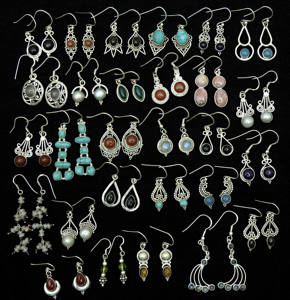 Pendientes colgantes étnicos de piedras preciosas de cuarzo rosa Natural de Plata de Ley 925 de nuevo diseño más vendidos para mujeres y niñas proveedores a granel - Product Image 5