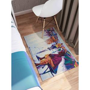 Tapis imprimé vue sur rue africaine par temps de pluie, tapis de bain moderne, tapis en velours - Product Image 5