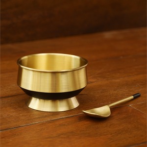 Bol de vaisselle de luxe en cuivre poli et aluminium, 4,5 pouces, minimaliste, écologique, durable, en stock, rentrée scolaire SAM - Product Image 1