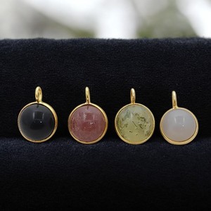 12mm Prehnite boule ronde lunette ensemble pendentif 925 argent plaqué or à la main bijoux de guérison en vrac breloques en gros - Product Image 5