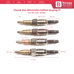 BGP38-1 4 Bujías de Incandescencia para Calentador GX76 0 100 226 199 GN928 - Product Image 5