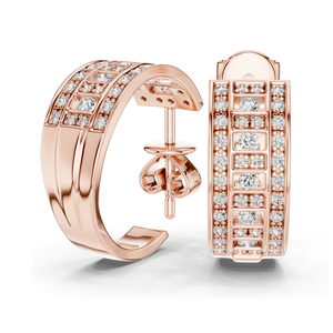 0.608 CT Lab <b>Diamond</b> <b>Earring</b> Round Brilliant Cut VVSVS EF CVD 18KT, 14KT, 10KT Gold & 925 Silver with Moissanite Rose, - Product Image 6