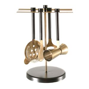 Jeu de barres en métal imprimé d'échecs Présentoir de comptoir Ensemble d'outils de barman de luxe Logo personnalisé Vente à chaud Kit d'outils de barman d'appareils de bar - Product Image 2